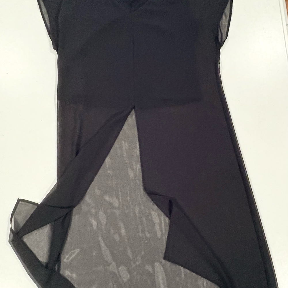 Frank Lyman Design Black Sheer V-Neck Tunic